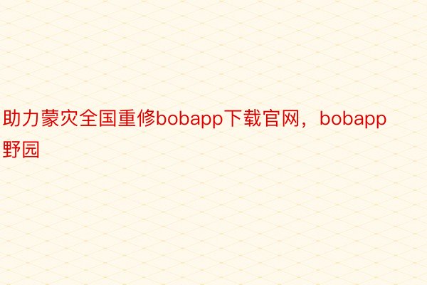 助力蒙灾全国重修bobapp下载官网，bobapp野园